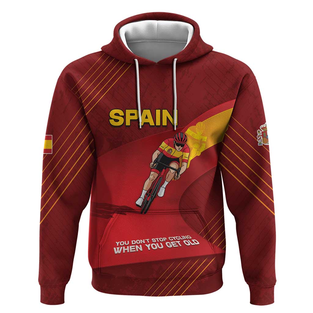 Personalized Spain Cycling Zip Hoodie You Don't Stop Cycling When You Get Old - Wonder Print Shop