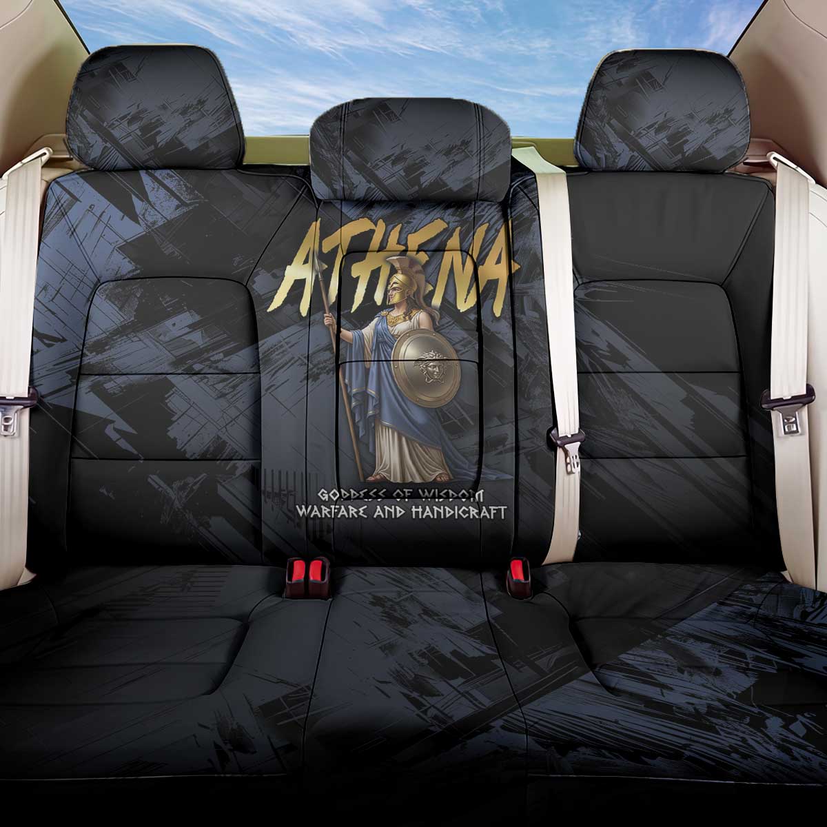 Ancient Greek Athena Back Car Seat Cover Goddess Of Wisdom - Wonder Print Shop