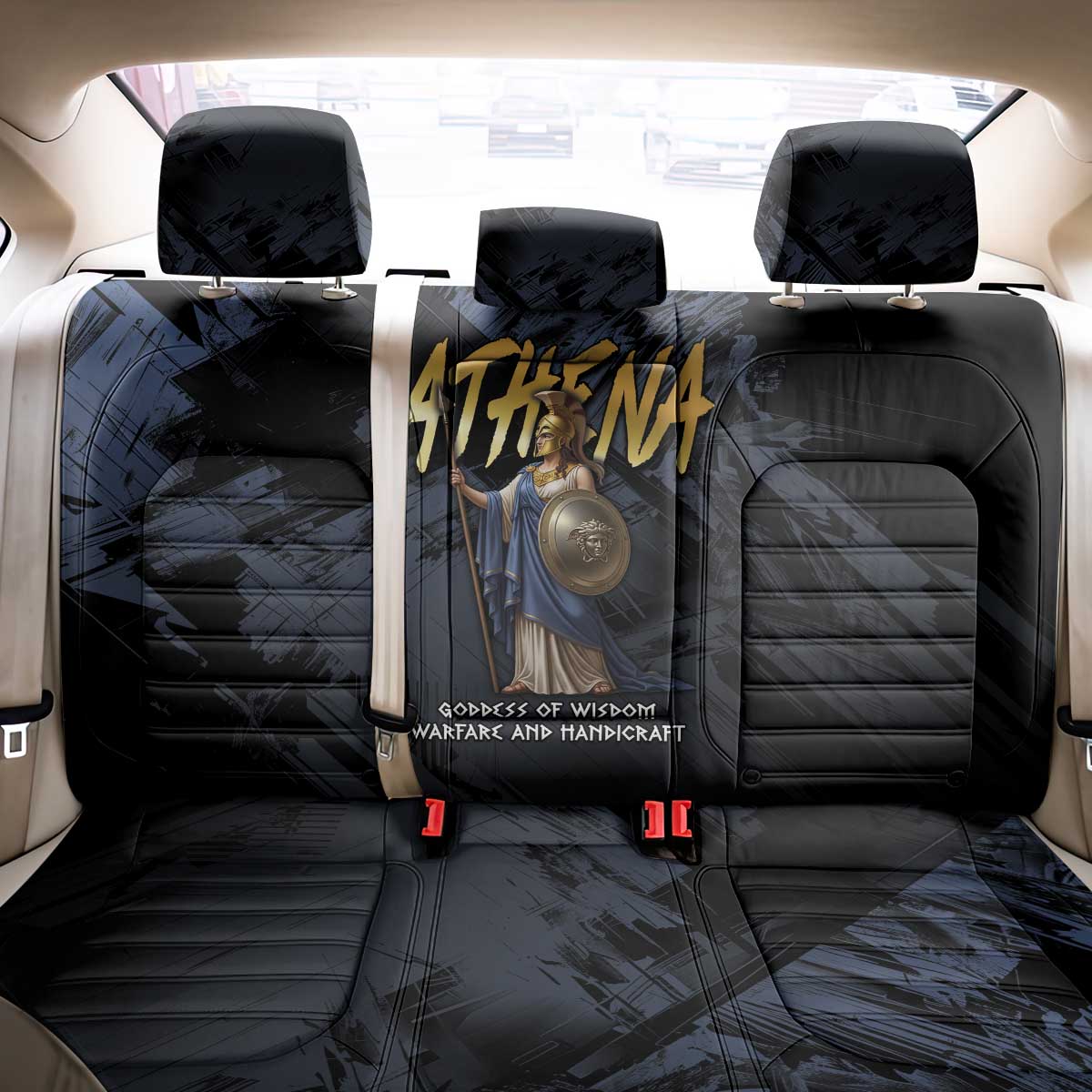 Ancient Greek Athena Back Car Seat Cover Goddess Of Wisdom - Wonder Print Shop