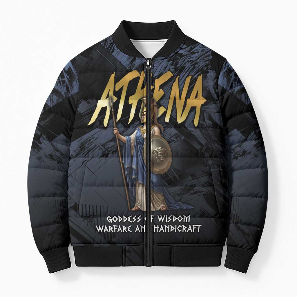 Ancient Greek Athena Bomber Puffer Jacket Goddess Of Wisdom - Wonder Print Shop