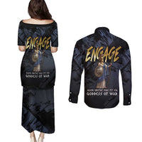 Ancient Greek Athena Couples Matching Puletasi and Long Sleeve Button Shirt Goddess Of Wisdom - Wonder Print Shop