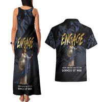 Ancient Greek Athena Couples Matching Tank Maxi Dress and Hawaiian Shirt Goddess Of Wisdom - Wonder Print Shop