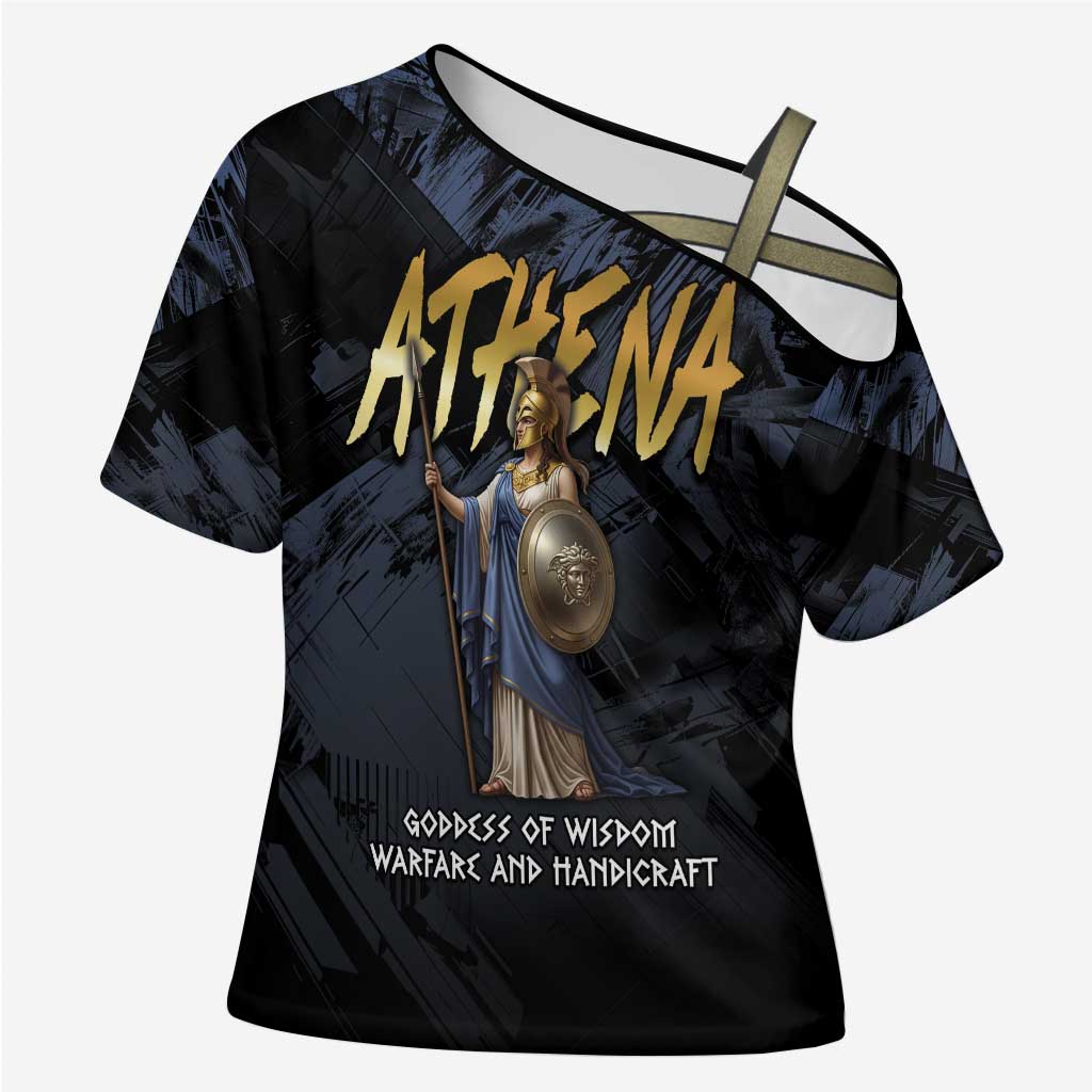 Ancient Greek Athena Cross Shoulder Shirt Goddess Of Wisdom - Wonder Print Shop