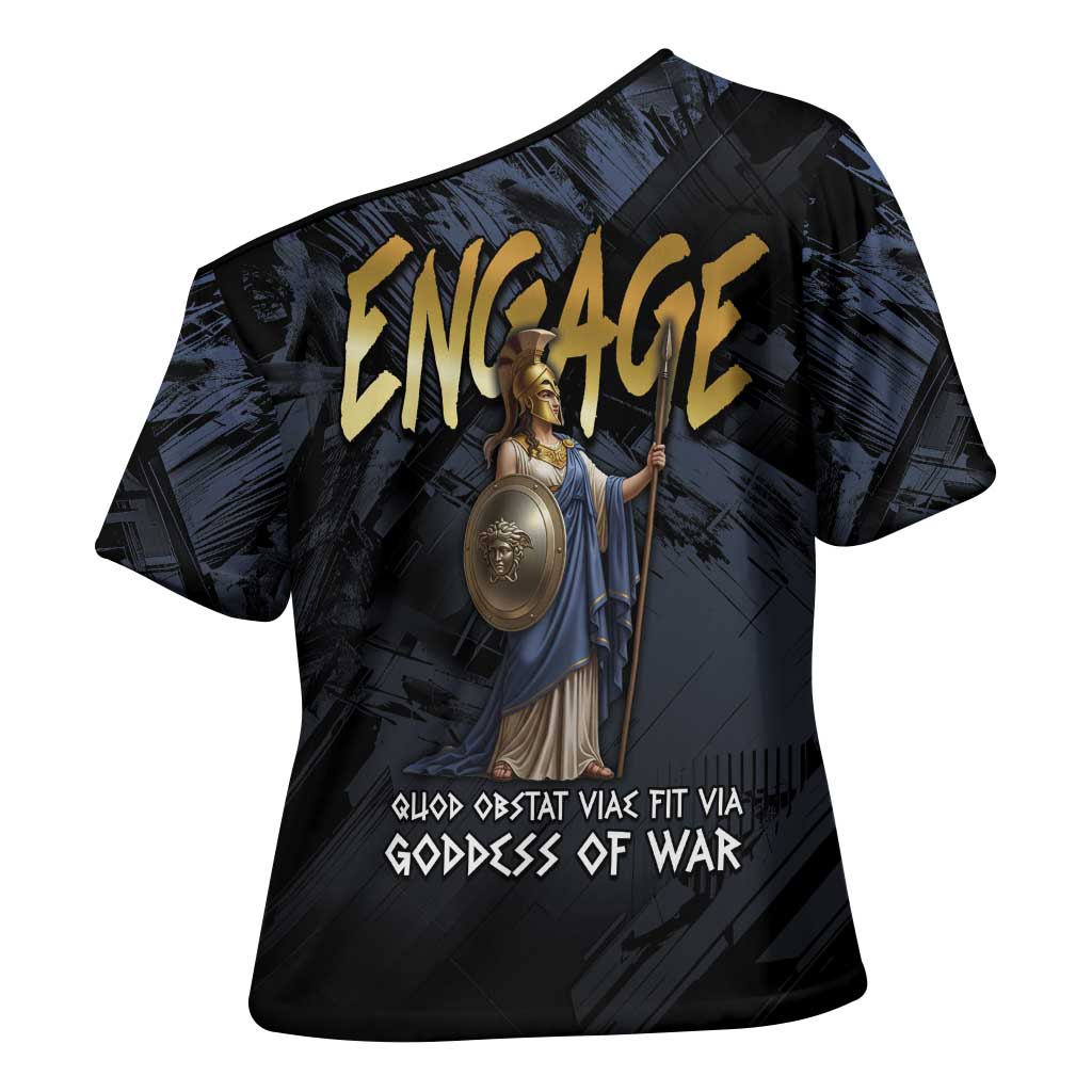 Ancient Greek Athena Cross Shoulder Shirt Goddess Of Wisdom - Wonder Print Shop