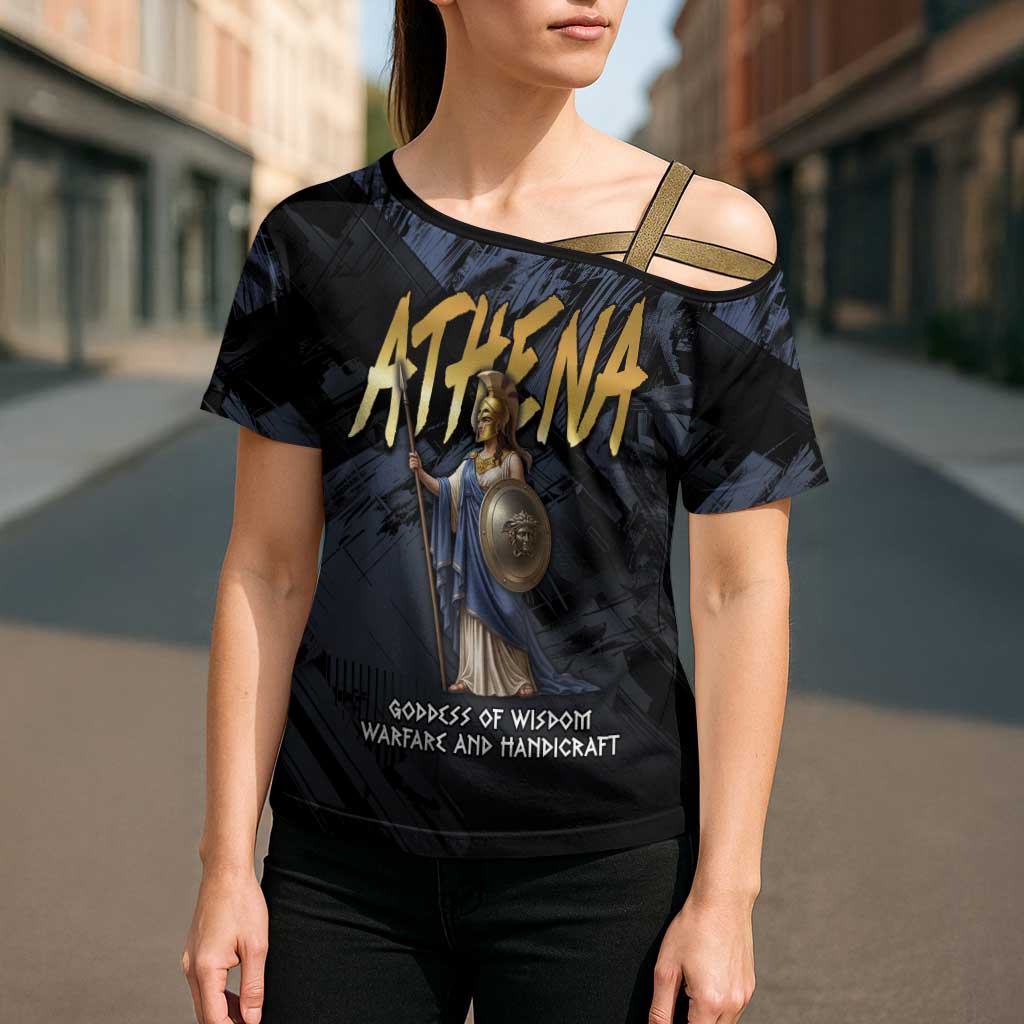 Ancient Greek Athena Cross Shoulder Shirt Goddess Of Wisdom - Wonder Print Shop