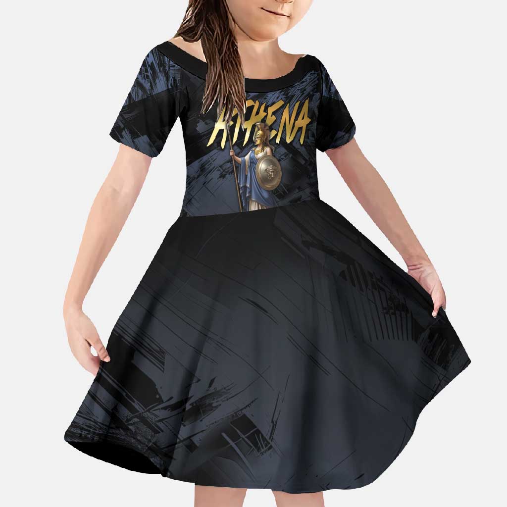 Ancient Greek Athena Family Matching Long Sleeve Bodycon Dress and Hawaiian Shirt Goddess Of Wisdom - Wonder Print Shop