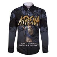 Ancient Greek Athena Family Matching Off The Shoulder Long Sleeve Dress and Hawaiian Shirt Goddess Of Wisdom - Wonder Print Shop