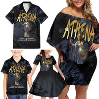 Ancient Greek Athena Family Matching Off Shoulder Short Dress and Hawaiian Shirt Goddess Of Wisdom - Wonder Print Shop