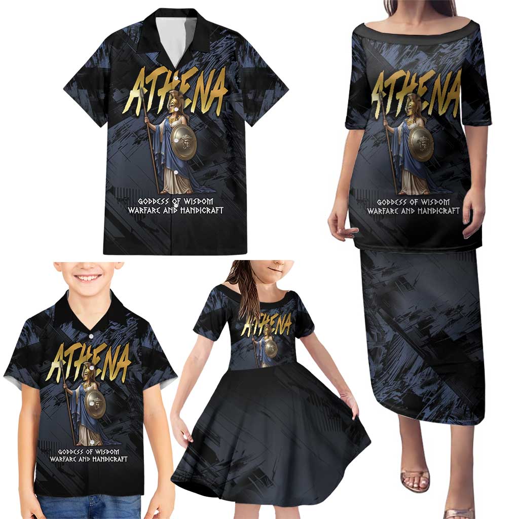 Ancient Greek Athena Family Matching Puletasi and Hawaiian Shirt Goddess Of Wisdom - Wonder Print Shop