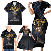 Ancient Greek Athena Family Matching Short Sleeve Bodycon Dress and Hawaiian Shirt Goddess Of Wisdom - Wonder Print Shop