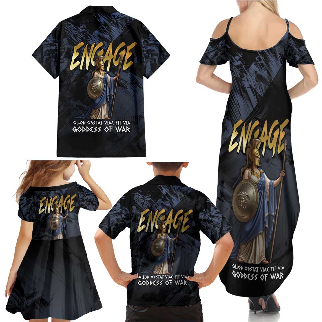 Ancient Greek Athena Family Matching Summer Maxi Dress and Hawaiian Shirt Goddess Of Wisdom - Wonder Print Shop
