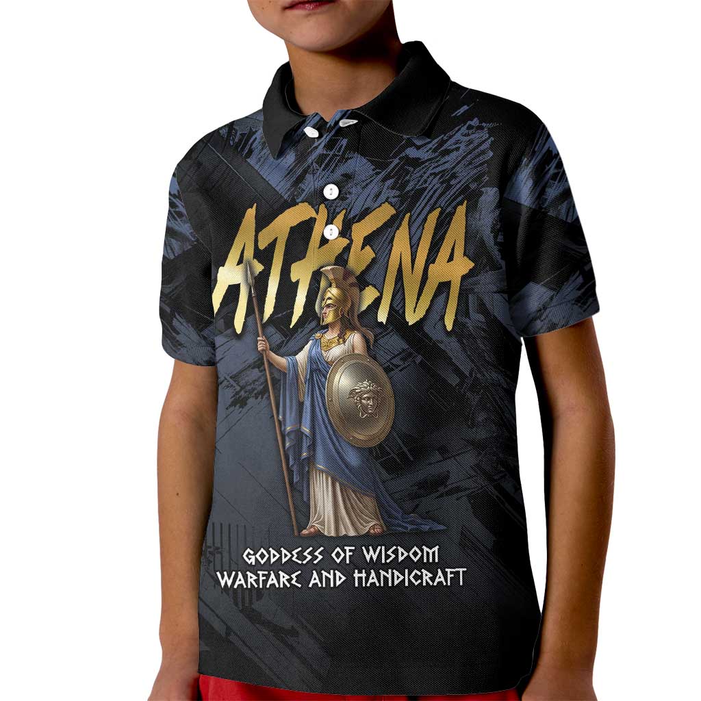 Ancient Greek Athena Kid Polo Shirt Goddess Of Wisdom - Wonder Print Shop