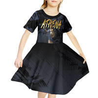 Ancient Greek Athena Kid Short Sleeve Dress Goddess Of Wisdom - Wonder Print Shop