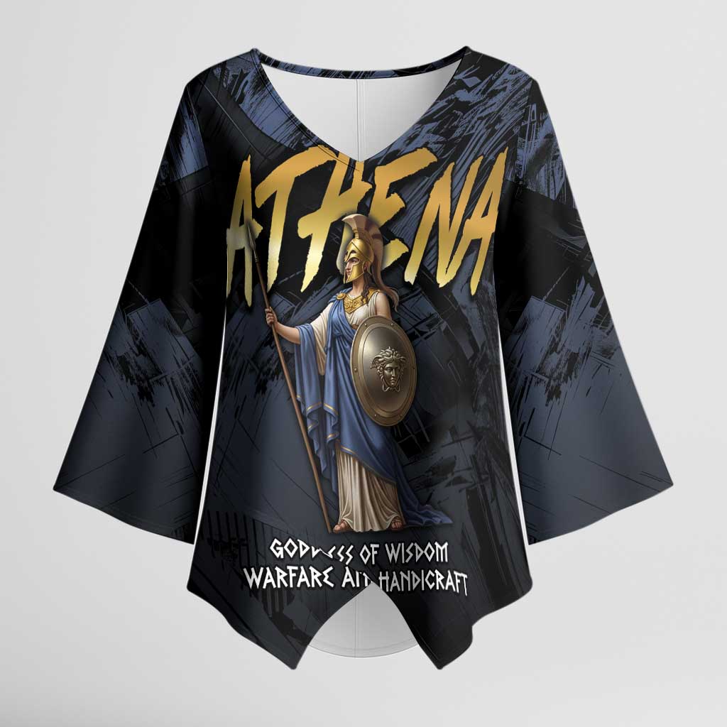 Ancient Greek Athena Kimono Sleeve Blouse Goddess Of Wisdom - Wonder Print Shop