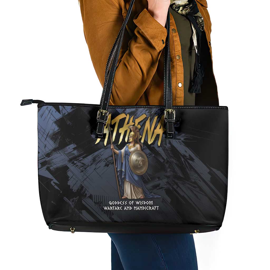 Ancient Greek Athena Leather Tote Bag Goddess Of Wisdom - Wonder Print Shop