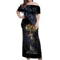 Ancient Greek Athena Off Shoulder Maxi Dress Goddess Of Wisdom - Wonder Print Shop