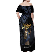 Ancient Greek Athena Off Shoulder Maxi Dress Goddess Of Wisdom - Wonder Print Shop