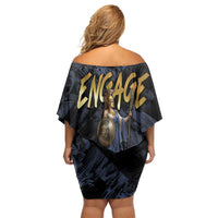 Ancient Greek Athena Off Shoulder Short Dress Goddess Of Wisdom - Wonder Print Shop