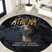 Ancient Greek Athena Round Carpet Goddess Of Wisdom - Wonder Print Shop