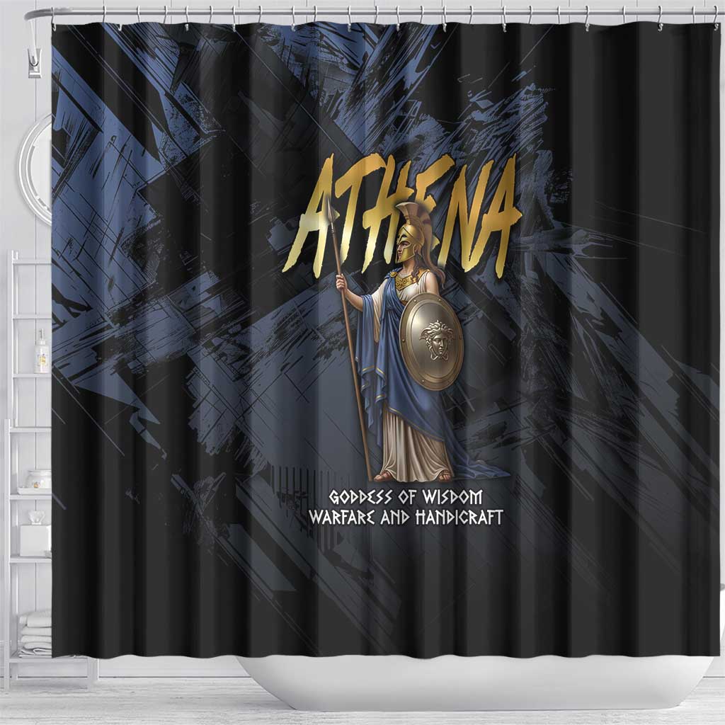 Ancient Greek Athena Shower Curtain Goddess Of Wisdom - Wonder Print Shop
