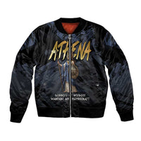 Ancient Greek Athena Sleeve Zip Bomber Jacket Goddess Of Wisdom - Wonder Print Shop