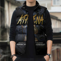 Ancient Greek Athena Sleeveless Puffer Jacket Goddess Of Wisdom - Wonder Print Shop