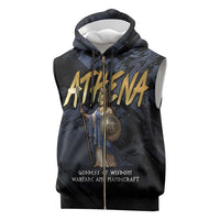 Ancient Greek Athena Sleeveless Zip Hoodie Goddess Of Wisdom - Wonder Print Shop