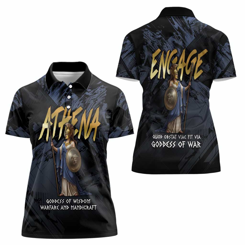 Ancient Greek Athena Women Polo Shirt Goddess Of Wisdom - Wonder Print Shop