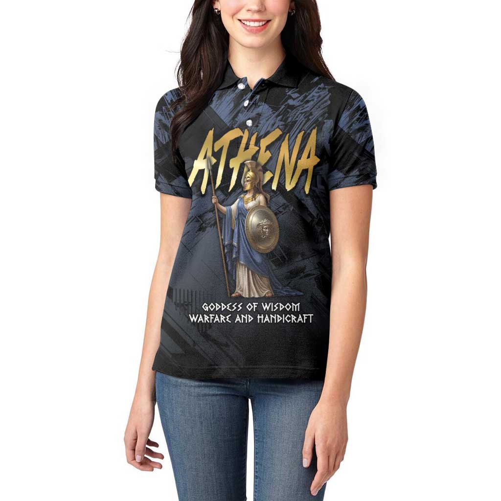 Ancient Greek Athena Women Polo Shirt Goddess Of Wisdom - Wonder Print Shop