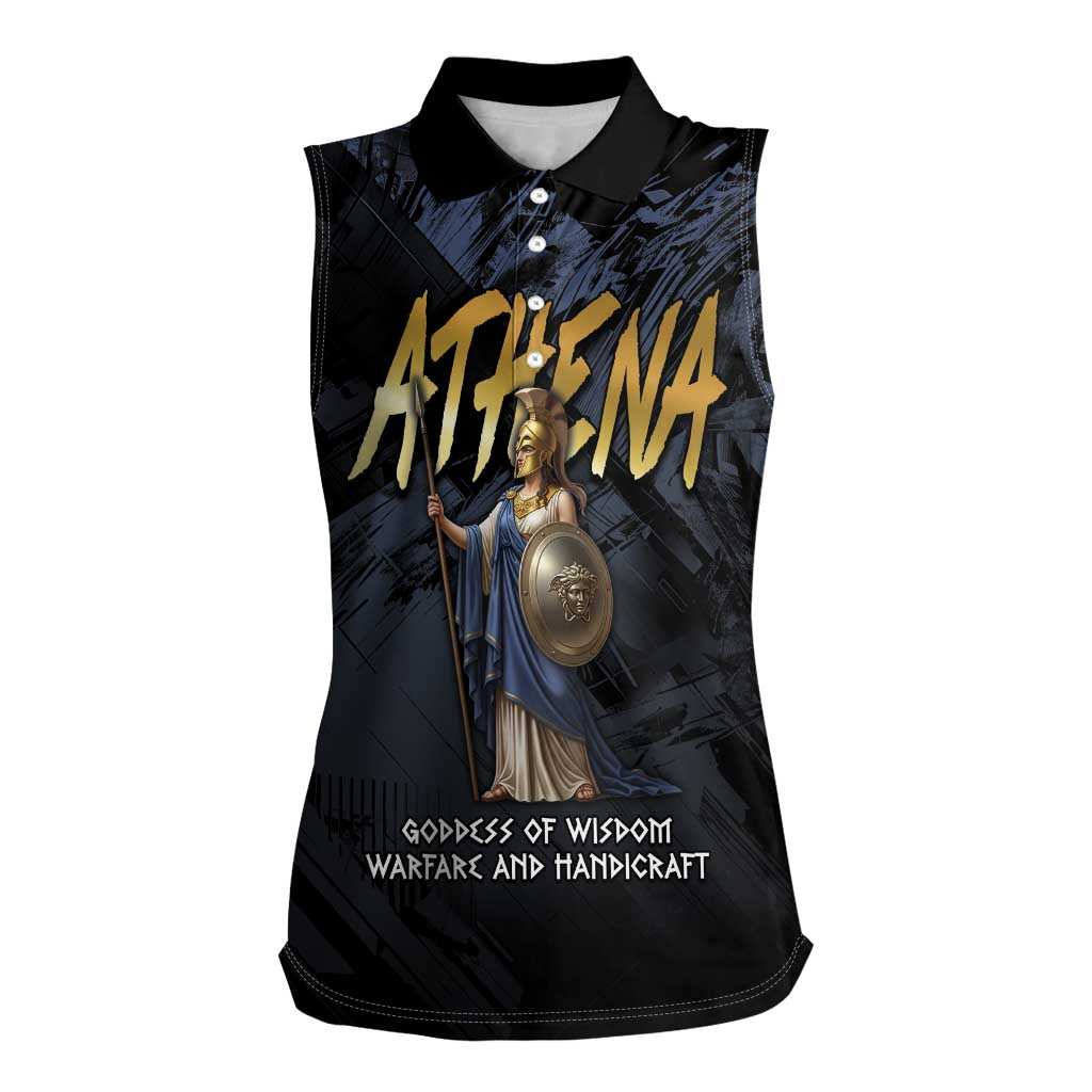 Ancient Greek Athena Women Sleeveless Polo Shirt Goddess Of Wisdom - Wonder Print Shop