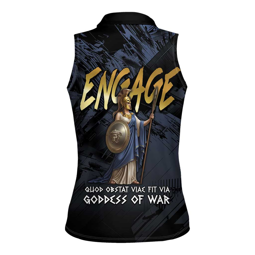 Ancient Greek Athena Women Sleeveless Polo Shirt Goddess Of Wisdom - Wonder Print Shop