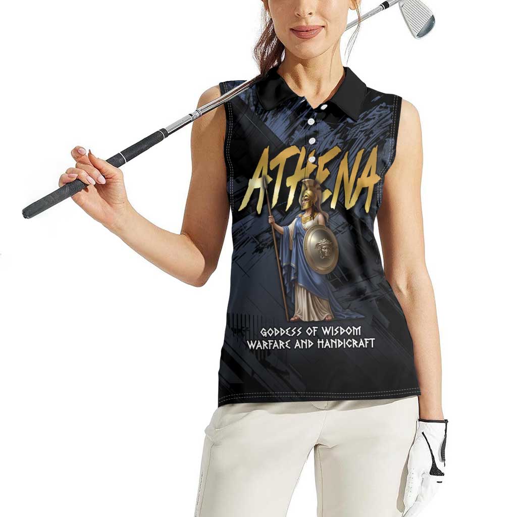 Ancient Greek Athena Women Sleeveless Polo Shirt Goddess Of Wisdom - Wonder Print Shop