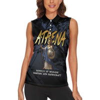 Ancient Greek Athena Women Sleeveless Polo Shirt Goddess Of Wisdom - Wonder Print Shop