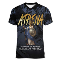 Ancient Greek Athena Women V-Neck T-Shirt Goddess Of Wisdom - Wonder Print Shop