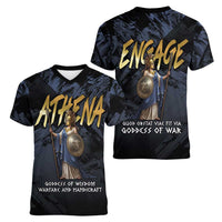 Ancient Greek Athena Women V-Neck T-Shirt Goddess Of Wisdom - Wonder Print Shop