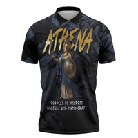 Ancient Greek Athena Zipper Polo Shirt Goddess Of Wisdom - Wonder Print Shop