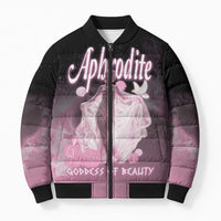 Ancient Greek Aphrodite Bomber Puffer Jacket Goddess Of Beauty - Wonder Print Shop