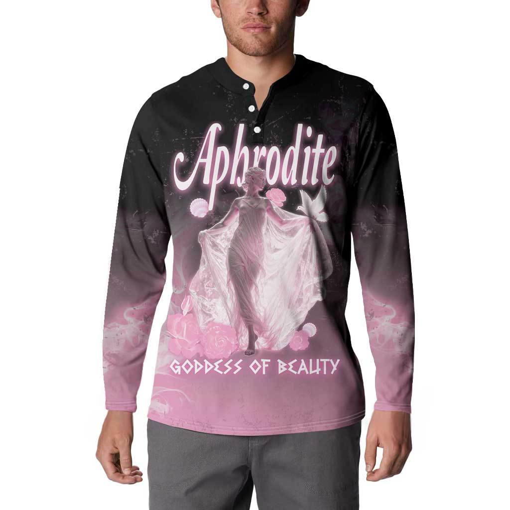 Ancient Greek Aphrodite Button Sweatshirt Goddess Of Beauty - Wonder Print Shop