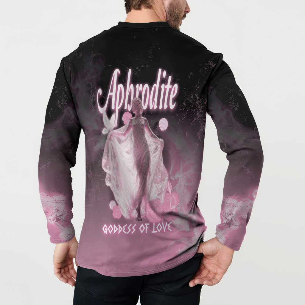 Ancient Greek Aphrodite Button Sweatshirt Goddess Of Beauty - Wonder Print Shop