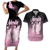 Ancient Greek Aphrodite Couples Matching Short Sleeve Bodycon Dress and Hawaiian Shirt Goddess Of Beauty - Wonder Print Shop