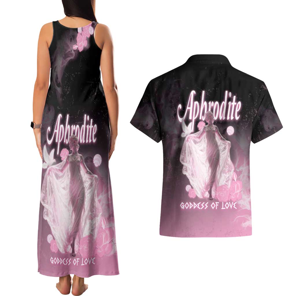 Ancient Greek Aphrodite Couples Matching Tank Maxi Dress and Hawaiian Shirt Goddess Of Beauty - Wonder Print Shop