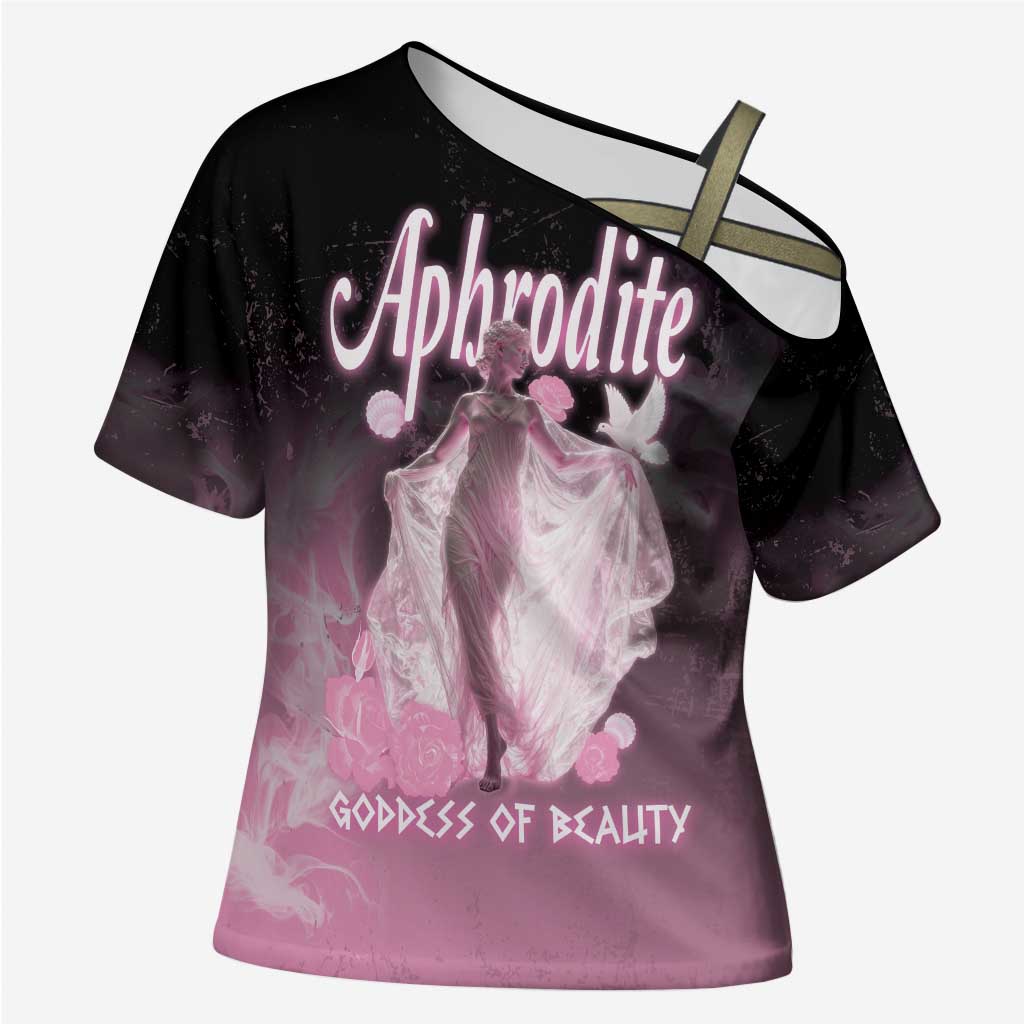 Ancient Greek Aphrodite Cross Shoulder Shirt Goddess Of Beauty - Wonder Print Shop
