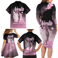 Ancient Greek Aphrodite Family Matching Long Sleeve Bodycon Dress and Hawaiian Shirt Goddess Of Beauty - Wonder Print Shop