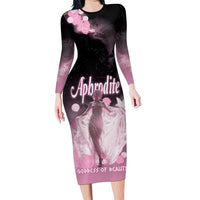 Ancient Greek Aphrodite Family Matching Long Sleeve Bodycon Dress and Hawaiian Shirt Goddess Of Beauty - Wonder Print Shop