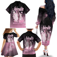 Ancient Greek Aphrodite Family Matching Off The Shoulder Long Sleeve Dress and Hawaiian Shirt Goddess Of Beauty - Wonder Print Shop