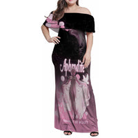 Ancient Greek Aphrodite Family Matching Off Shoulder Maxi Dress and Hawaiian Shirt Goddess Of Beauty - Wonder Print Shop