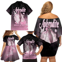 Ancient Greek Aphrodite Family Matching Off Shoulder Short Dress and Hawaiian Shirt Goddess Of Beauty - Wonder Print Shop