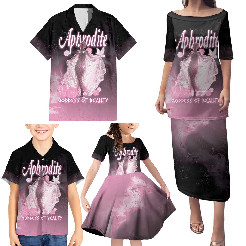 Ancient Greek Aphrodite Family Matching Puletasi and Hawaiian Shirt Goddess Of Beauty - Wonder Print Shop