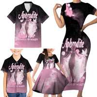 Ancient Greek Aphrodite Family Matching Short Sleeve Bodycon Dress and Hawaiian Shirt Goddess Of Beauty - Wonder Print Shop