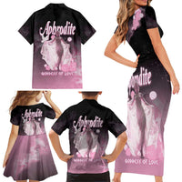 Ancient Greek Aphrodite Family Matching Short Sleeve Bodycon Dress and Hawaiian Shirt Goddess Of Beauty - Wonder Print Shop